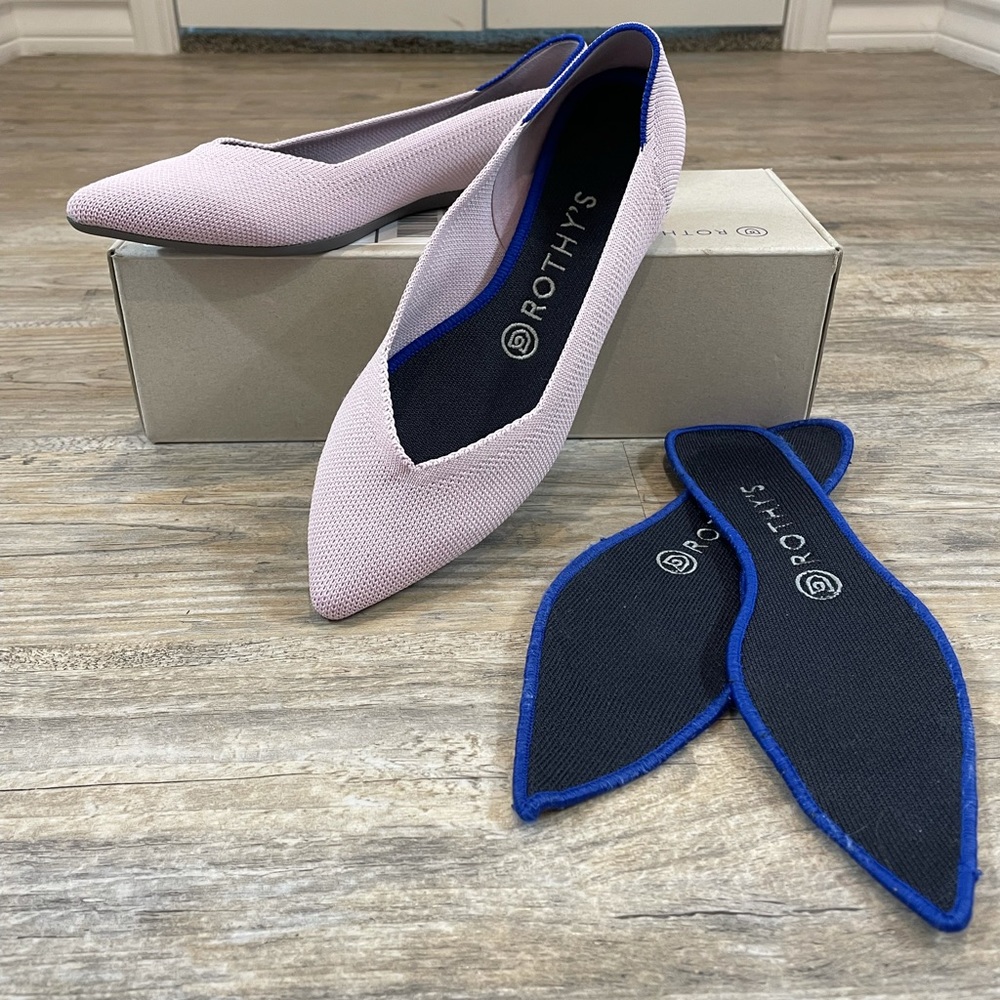 Rothy’s The Point in Blush size 8.